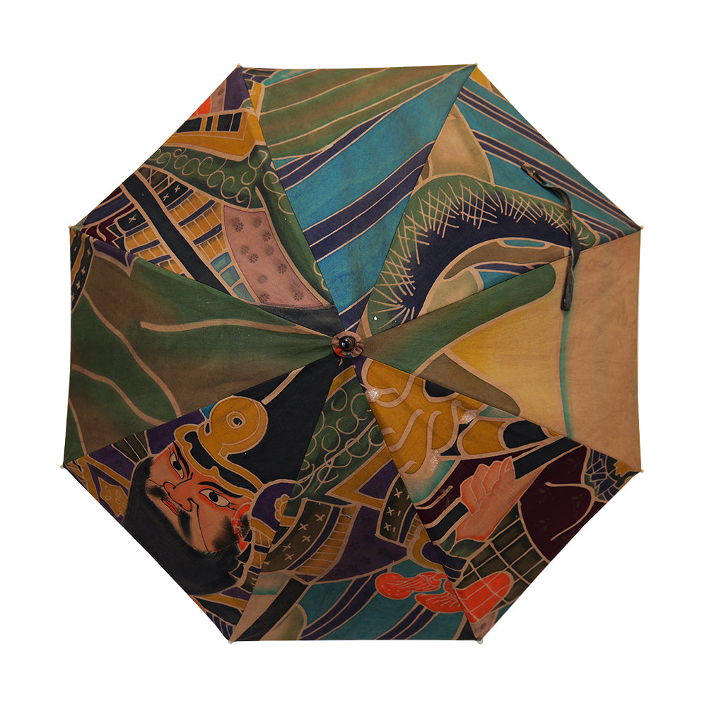 Parasol with a samurai design Made by KATUMI|武士の絵柄の日傘 Made by KATUMI
