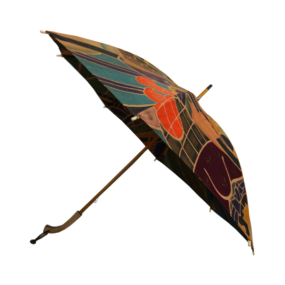 Parasol with a samurai design Made by KATUMI|武士の絵柄の日傘 Made by KATUMI