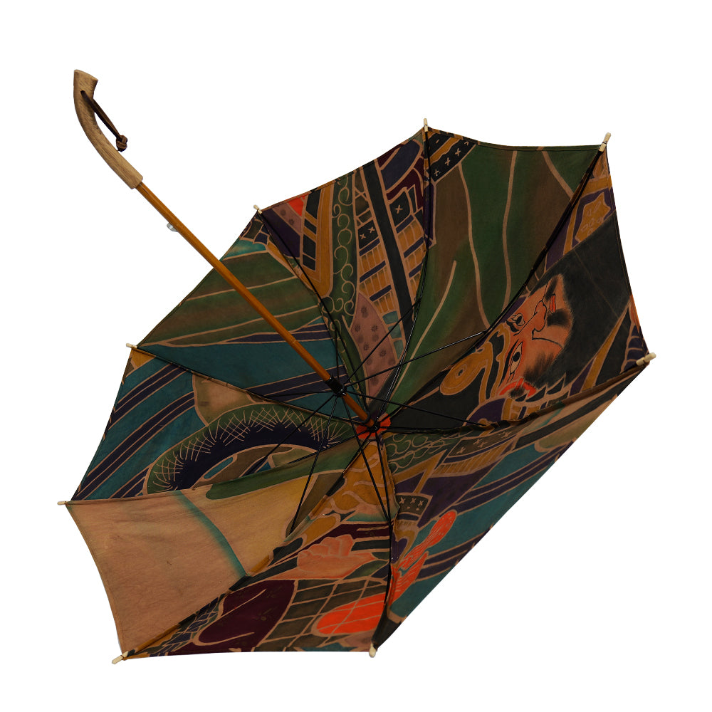 Parasol with a samurai design Made by KATUMI|武士の絵柄の日傘 Made by KATUMI