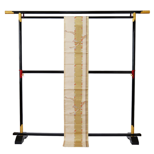 A formal obi belt woven with gold threads and auspicious patterns|金糸を織り込んだ吉祥文様の袋帯