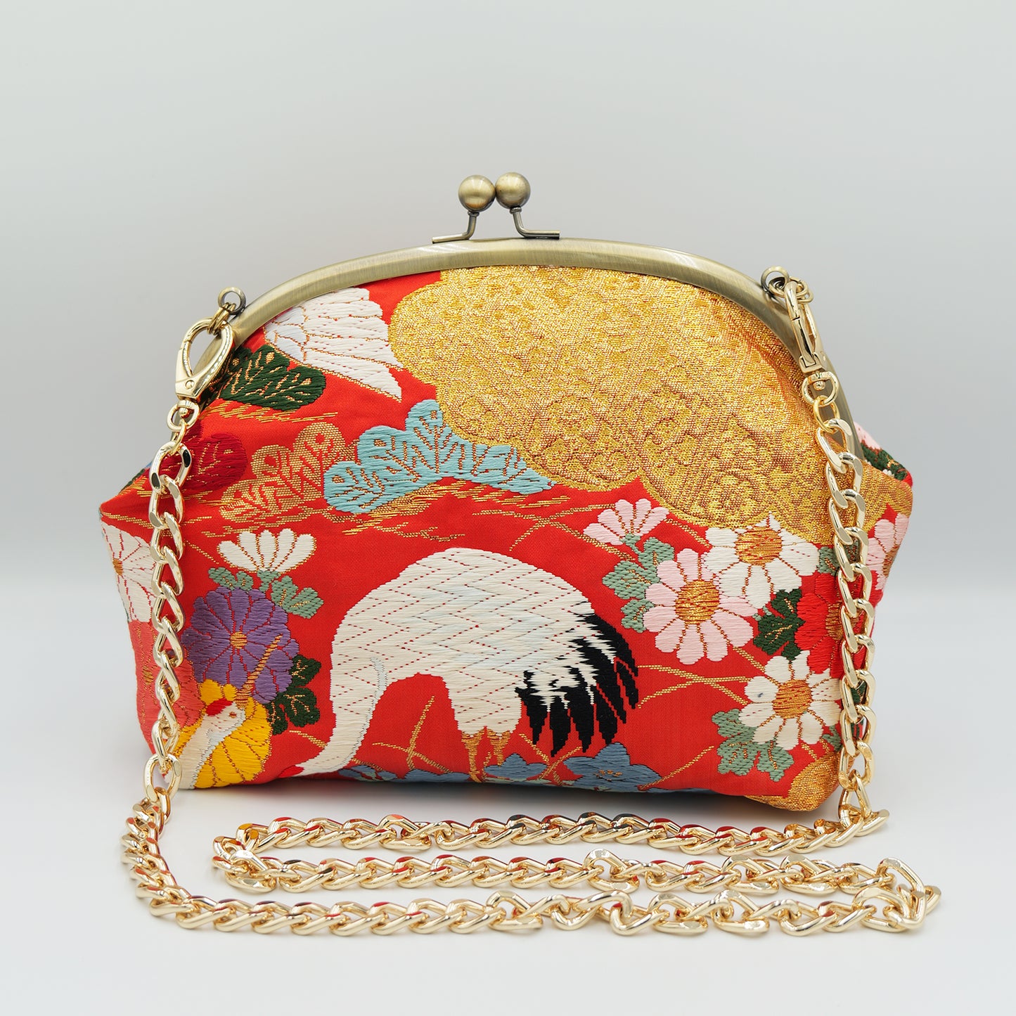 Kimono Shoulder bag with clasp Made by KATUMI