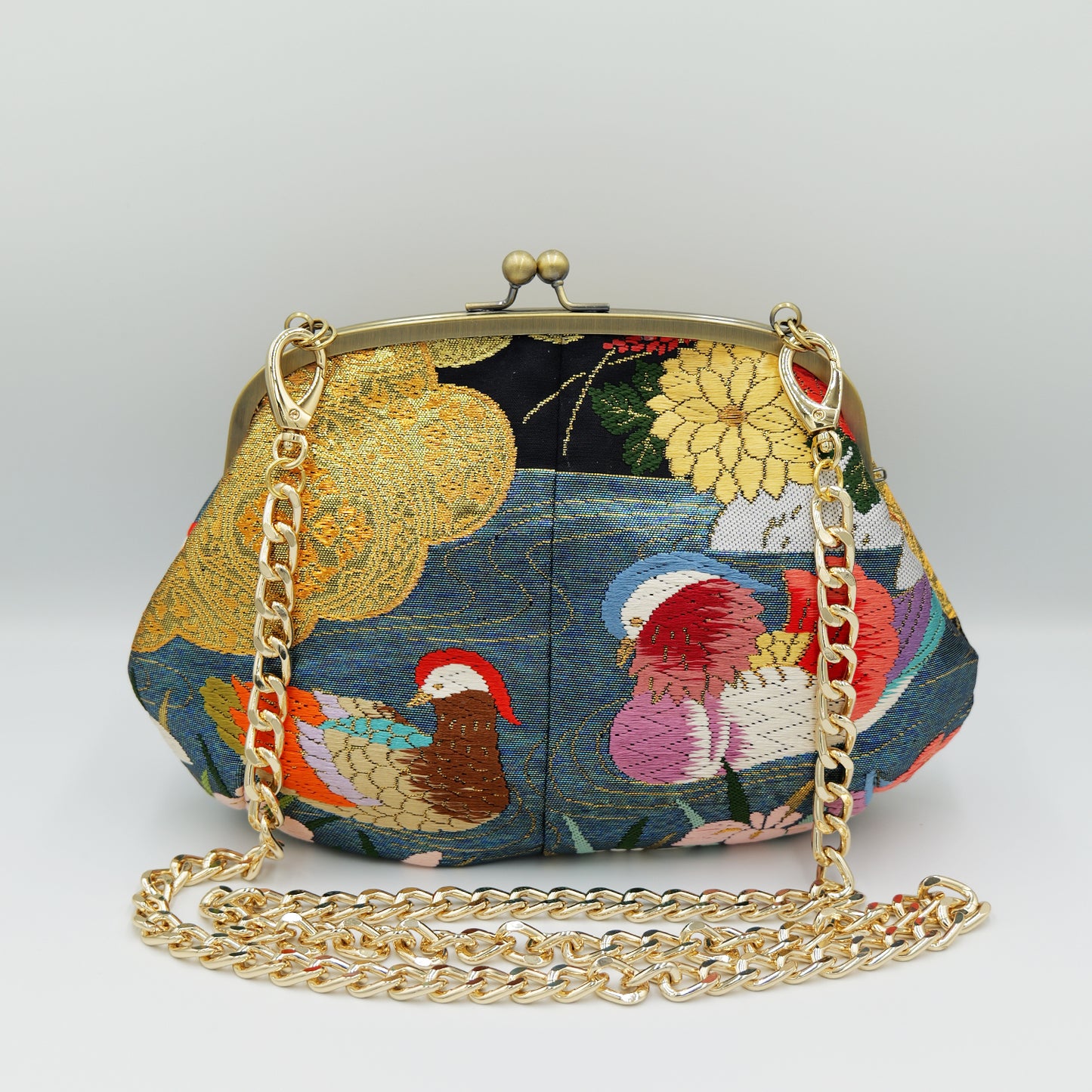 Kimono Shoulder bag with clasp Made by KATUMI