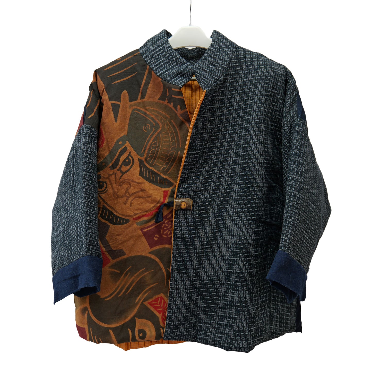Cotton-filled jacket made of precious old cloth Made by KATUMI