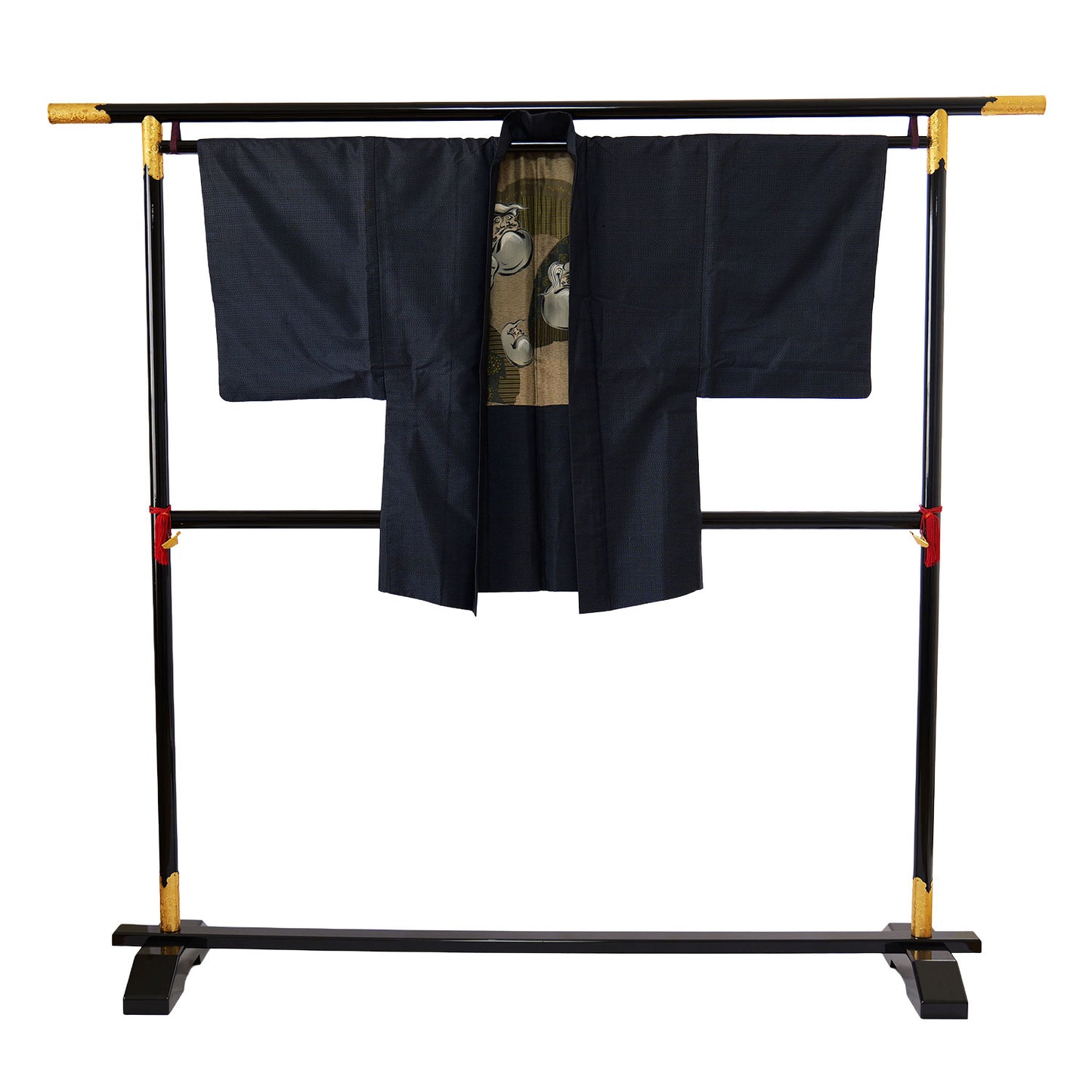 Daruma-patterned Oshima Tsumugi haori coat｜だるま柄の大島紬の羽織