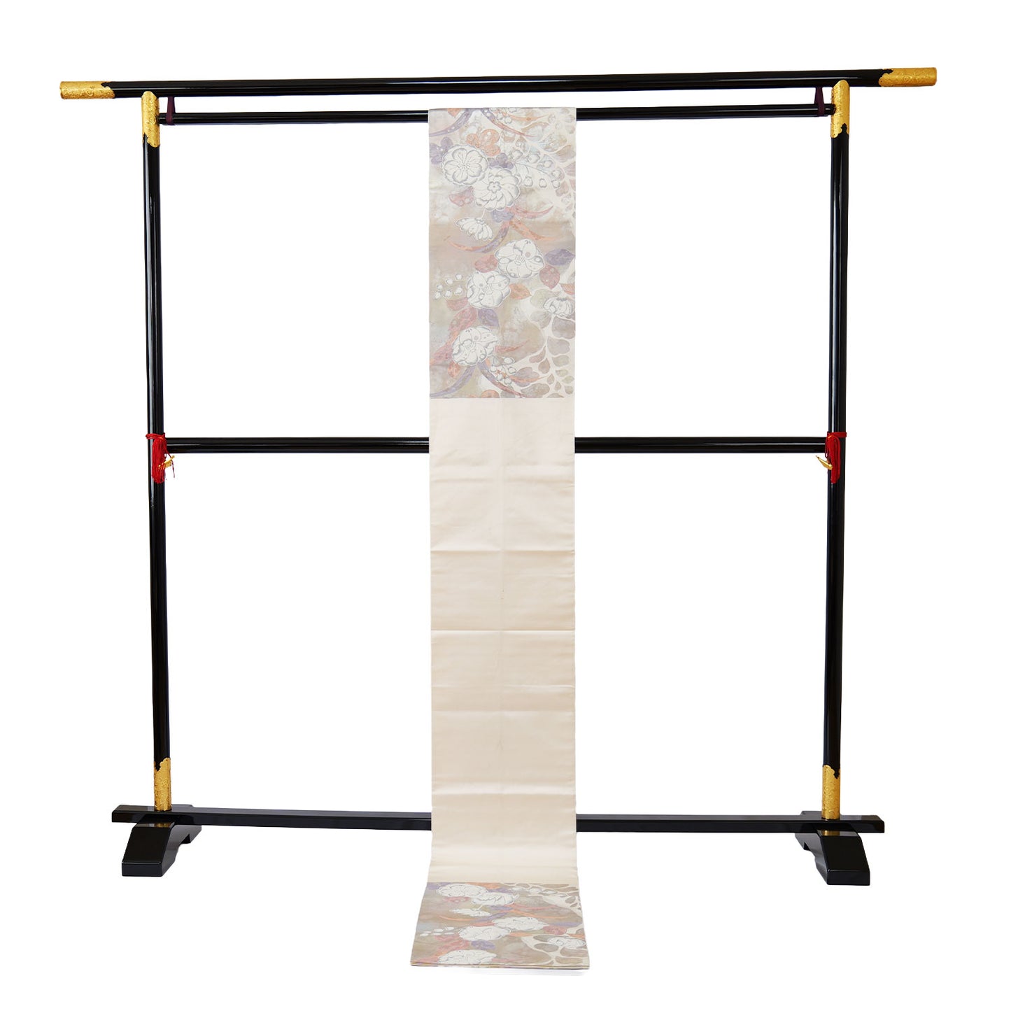 A six-pass obi with a pale-colored floral pattern｜淡い色彩で彩られた花柄の六通柄の袋帯