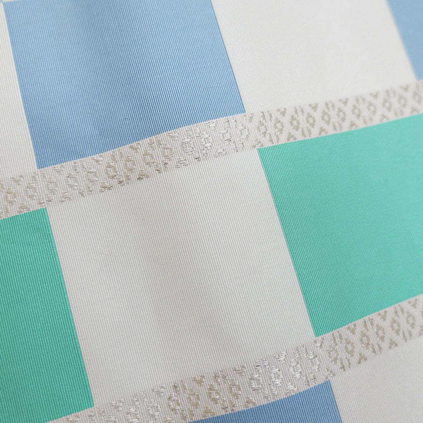 A refreshing Nagoya obi with a pale blue and green checkered pattern｜淡い青と緑の市松模様が爽やかな名古屋帯