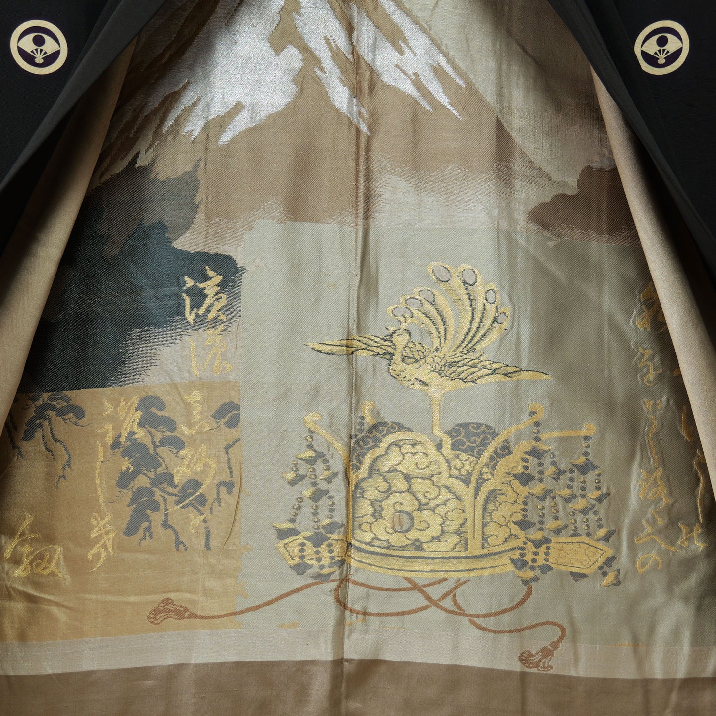 Men's Habutae five-crest haori coat｜羽二重五つ紋の男物羽織