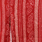 A vermilion-red women's haori coat with striking stencil dyeing｜型染め絞りが印象的な朱赤の女物羽織
