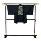 An indigo Oshima men's haori with a striking hand-painted Mt. Fuji lining｜手書き富士山の裏地が印象的な藍大島の男物羽織