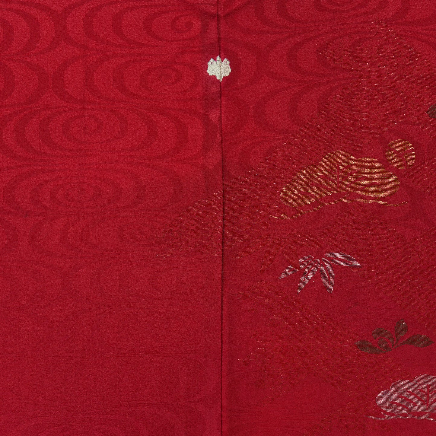 A red women's haori with a child painted on it｜童子が描かれた赤色の女物羽織