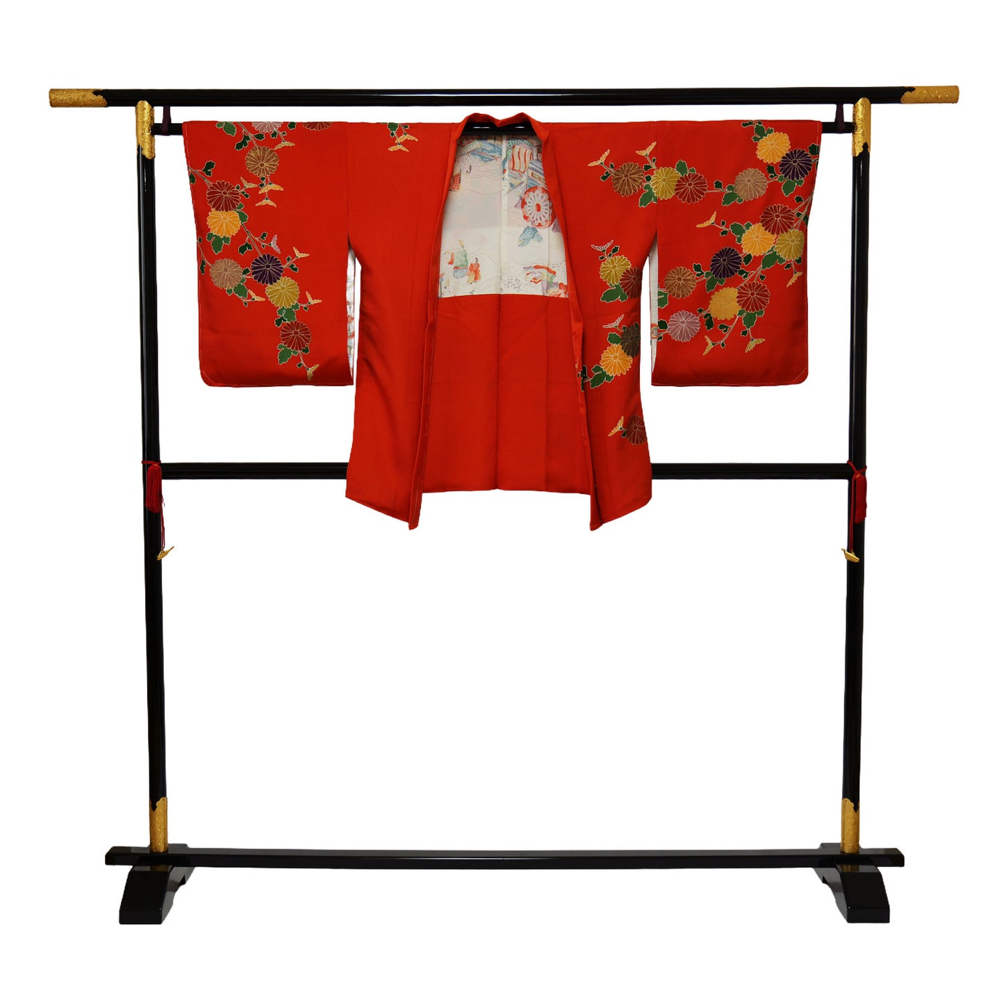 A beautiful orange chrysanthemum patterned Yuzen-dyed haori for women｜オレンジが美しい菊花文様の友禅染の女物羽織