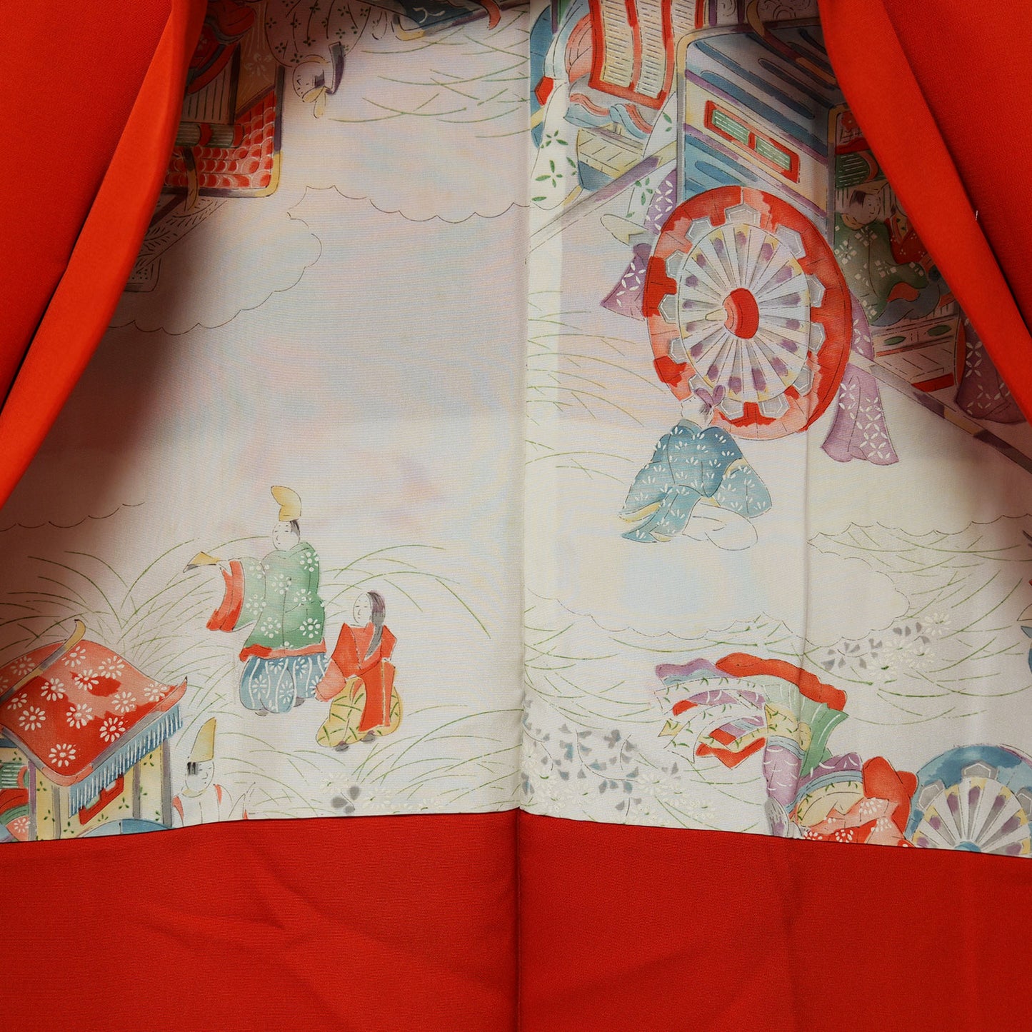 A beautiful orange chrysanthemum patterned Yuzen-dyed haori for women｜オレンジが美しい菊花文様の友禅染の女物羽織