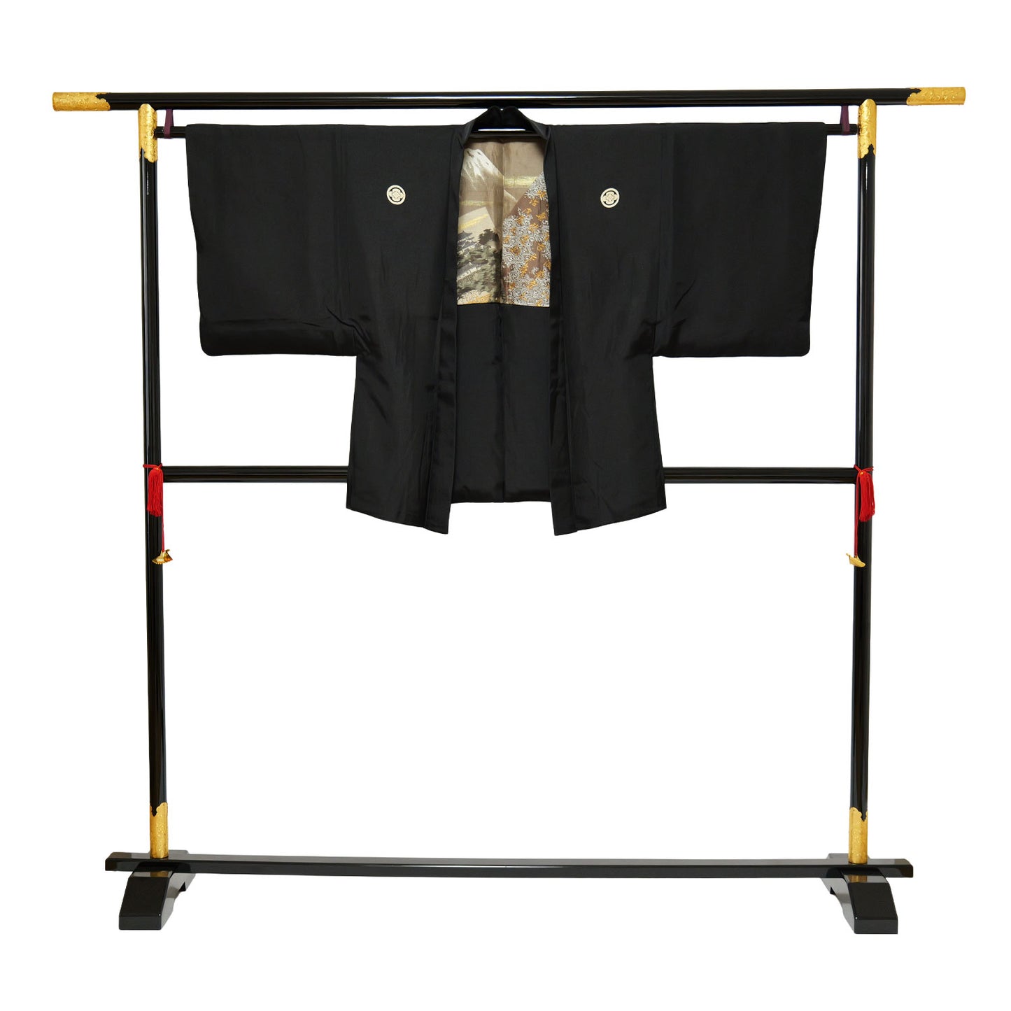 Black habutae coat with five crests｜羽二重の五つ紋入の黒羽織