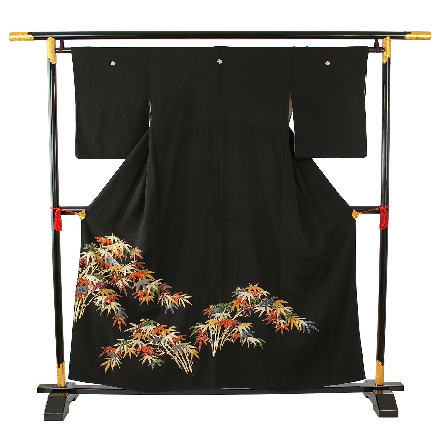 Kimono Black Bamboo Grass Tomesode Japanese Traditional Clothing Japan